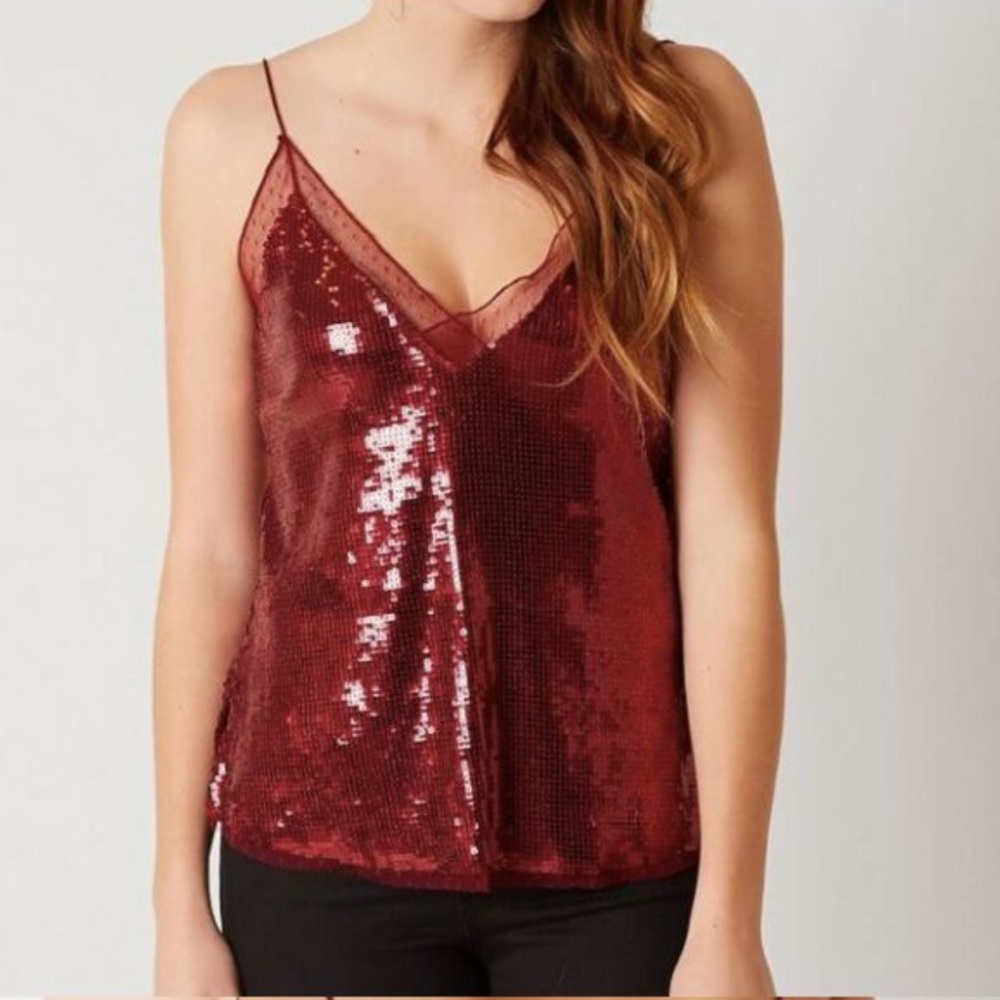 COPY - Free People Sassy in Sequins Cami in Red